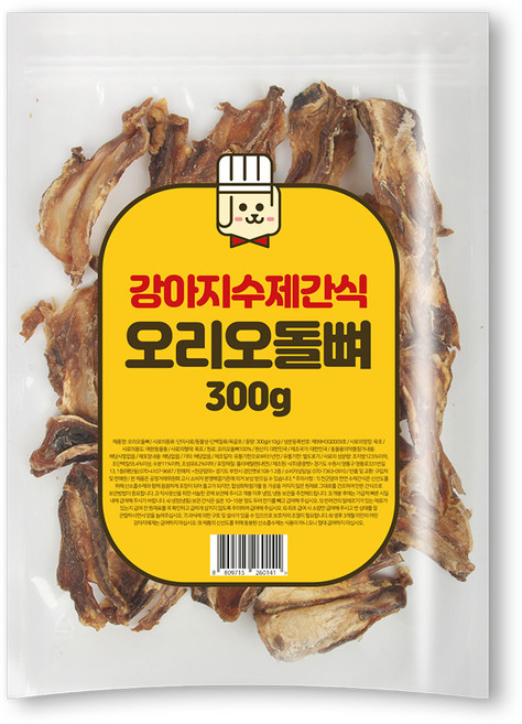 천군맘마 강아지 수제 건조간식, 오리오돌뼈, 300g, 1개