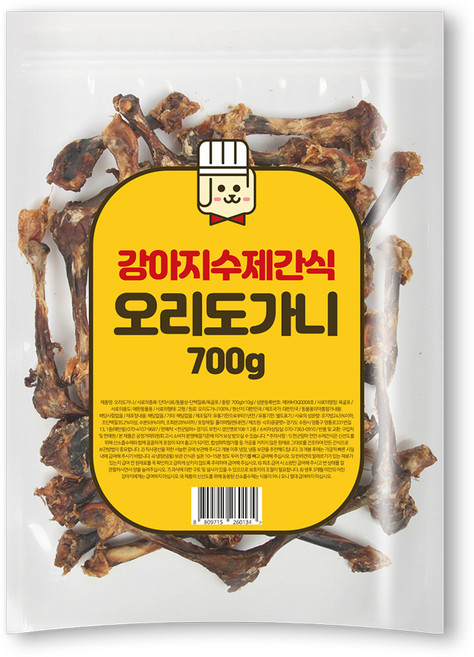 천군맘마 강아지 수제 건조간식 700g, 오리도가니, 1개