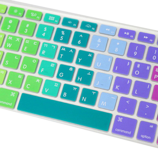맥북 뉴에어 13 A1932 호환 실리콘 키스킨, 레인보우, 1개