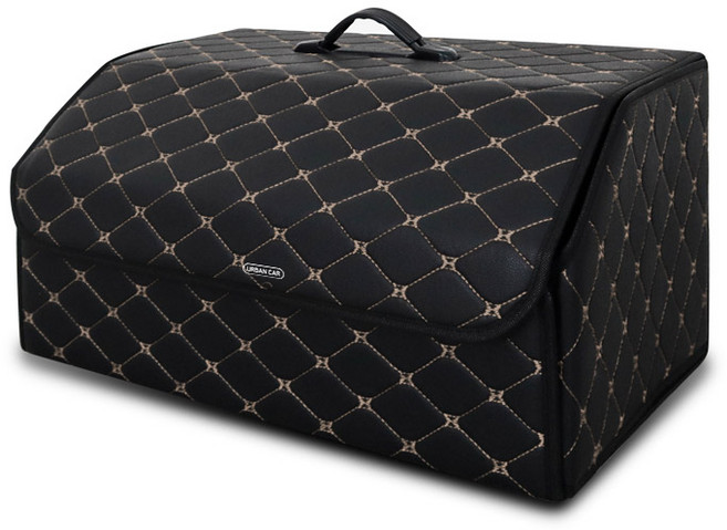 어반카 스티치 차량용 다용도 수납함, 블랙 + 베이지