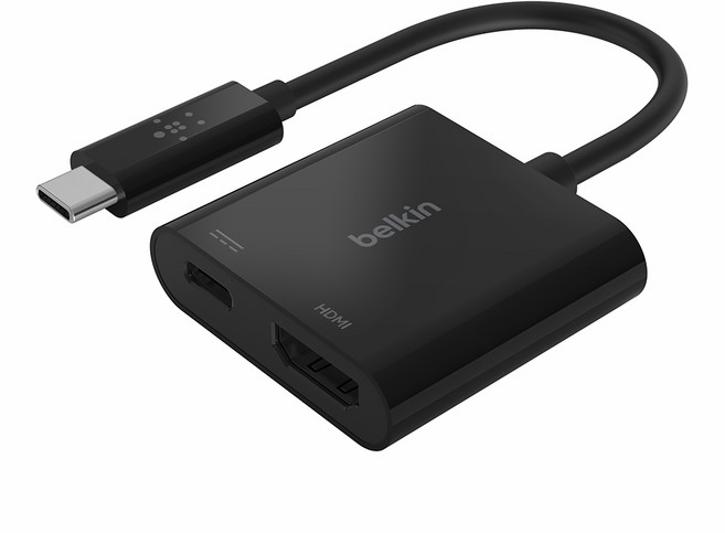 벨킨 USB-C to HDMI + C타입 60W PD 충전 어댑터 4K 영상출력 썬더볼트3 호환 젠더 AVC002