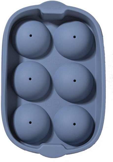 키친팩토리 파스텔 실리콘 원형 얼음틀 6구, 다크블루, 1개