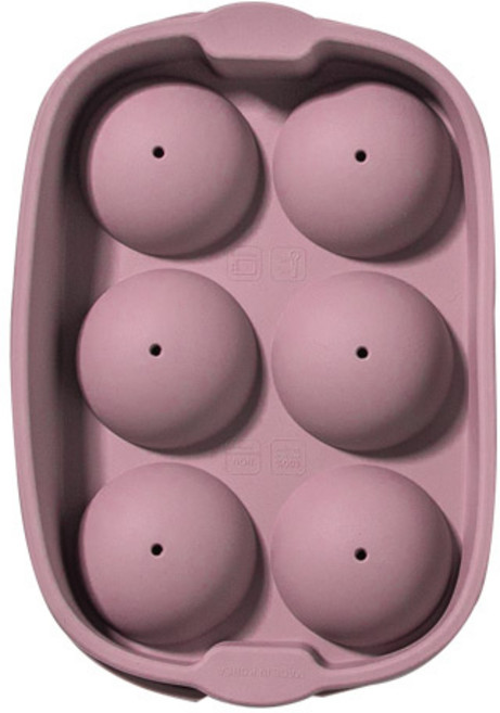 키친팩토리 파스텔 실리콘 원형 얼음틀 6구, 다크핑크, 1개