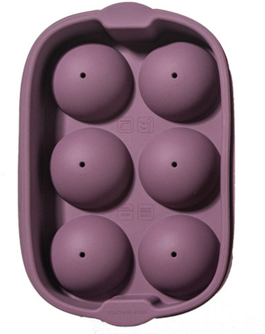 키친팩토리 파스텔 실리콘 원형 얼음틀 6구, 버건디핑크, 1개