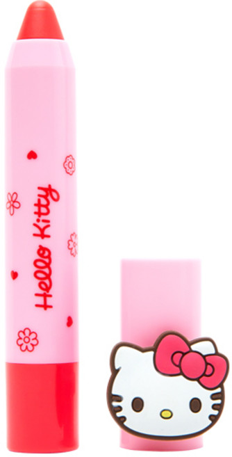 뿌띠슈 헬로키티 어린이 크리미 립크레용&반지 2.5g, 코코체리, 1개
