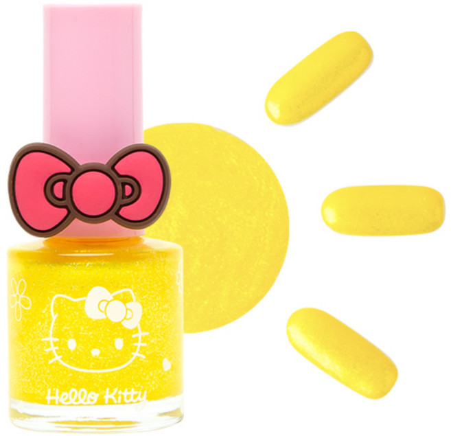 뿌띠슈 헬로키티 어린이 블링네일 매니큐어 9ml, H04 트윙클노랑, 1개