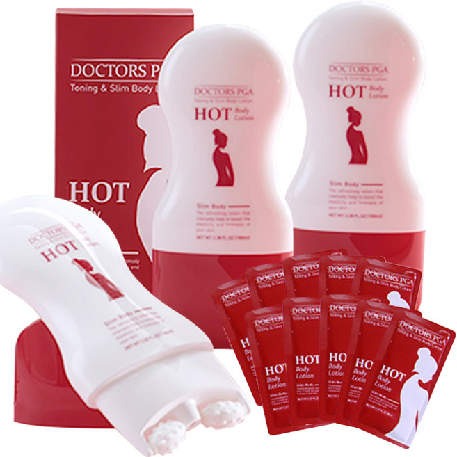 닥터스 PGA 여왕의귀환 핫바디 마사지 롤러 크림 100ml x 3p + 체험분 파우치 10p 세트, 1개