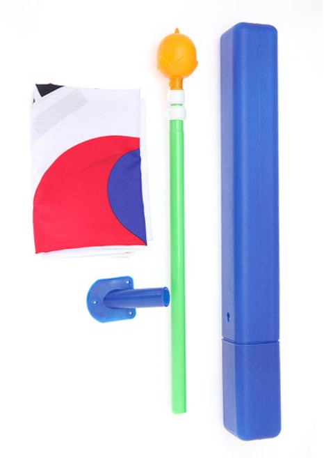 리빙다 가정용 3단 PVC일반봉 태극기 4종, 혼합색상, 1세트
