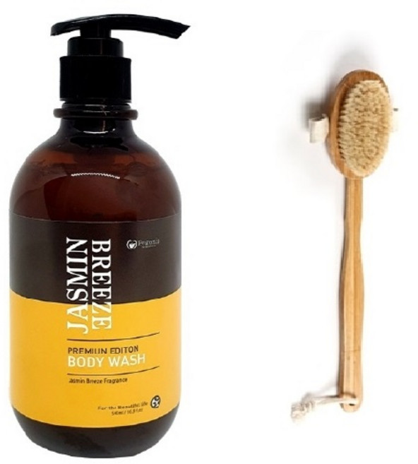포고니아 모링가 자스민 브리즈 오리지널 리뉴잉 바디워시 500ml + 매직 바디브러쉬 세트, 1세트