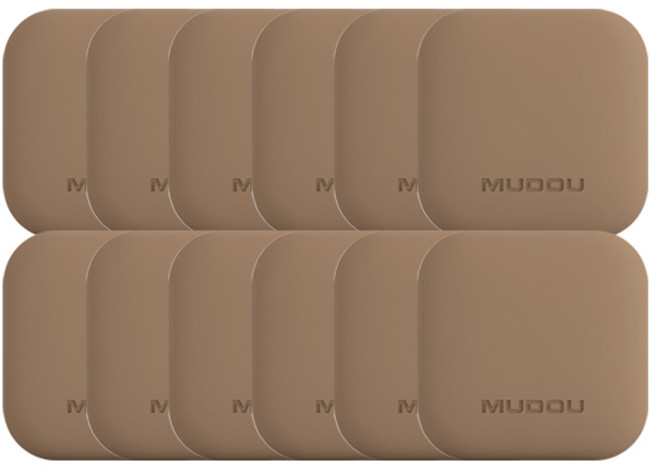 블럭마트 심플 충돌방지 사각 도어쿠션, 브라운, 12개