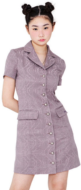 러닝하이 플라워체인 자카드 블레이져 드레스