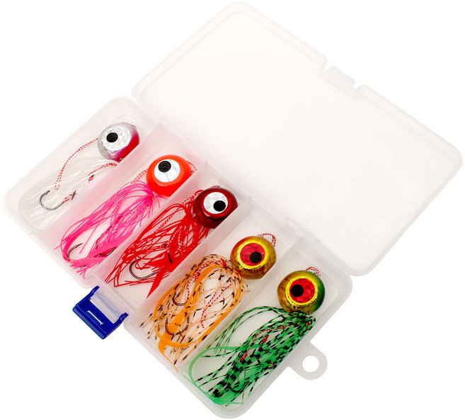 싸파 유동식 타이라바 루어미끼 60g x 5p + 태클박스 세트, 랜덤발송, 1개