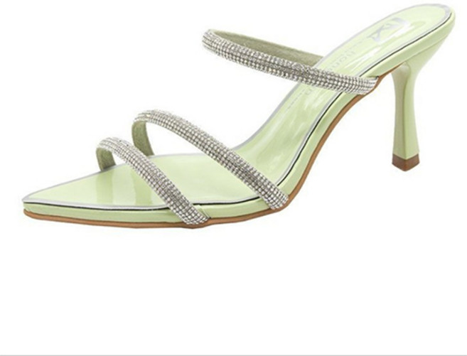 TCR 여성용 트윙클 스트랩 뮬 하이힐