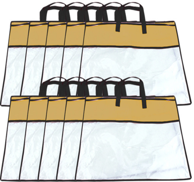 마켓피오 홈 부직포 침구 보관가방 브라운 35 x 35 cm, 10개입, 1개