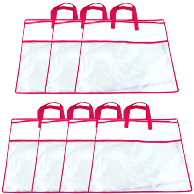 마켓피오 홈 부직포 침구 보관가방 핑크 55 x 70 cm, 7개입, 1개