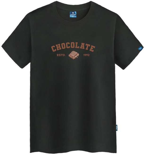 진마니아 남녀공용 통기성 빅사이즈 초콜릿 라운드 반팔 티셔츠 TS-078