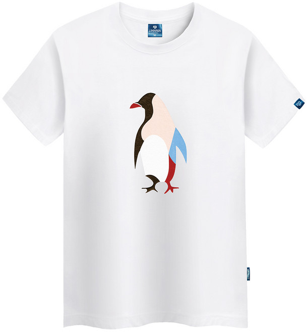 진마니아 펭귄 라운드 남녀공용 빅사이즈 반팔티 TS-337