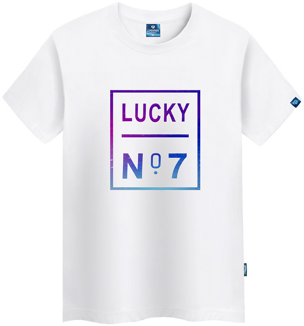 진마니아 럭키세븐 라운드 남녀공용 통기성 빅사이즈 반팔티 TS-322