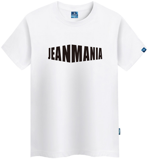 진마니아 남녀공용 빅사이즈 레터링 라운드 반팔 티셔츠