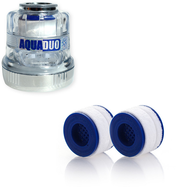 아쿠아듀오 코브라형 샤워헤드 SF-1000 + 전용 녹물 제거 필터 2p 세트, 1개