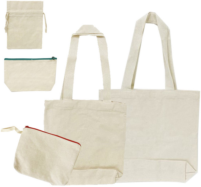 토단 린넨 복주머니 + 에코백 2종 + 파우치 + 필통 세트, 랜덤발송, 1세트