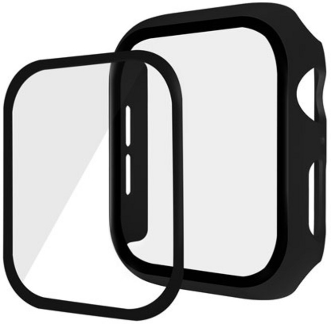 하푼 애플워치5 40mm 9H 강화글라스 케이스, 블랙, 1개