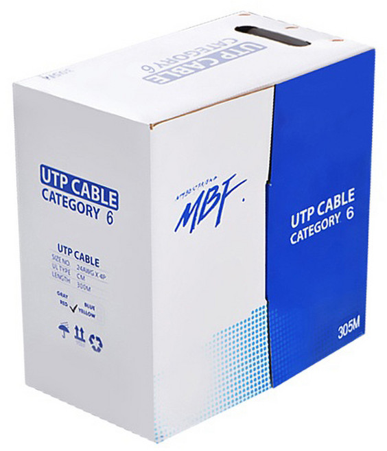 엠비에프 Category 6 옥외용 랜케이블 305m MBF-C6305BK, 블랙, 1개