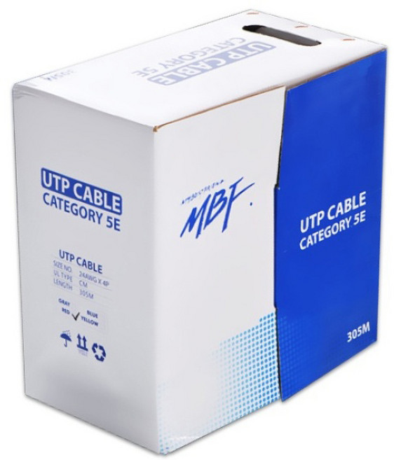 엠비에프 Category 5e UTP 랜케이블 305m, 그레이(MBF-C5E305G), 1개
