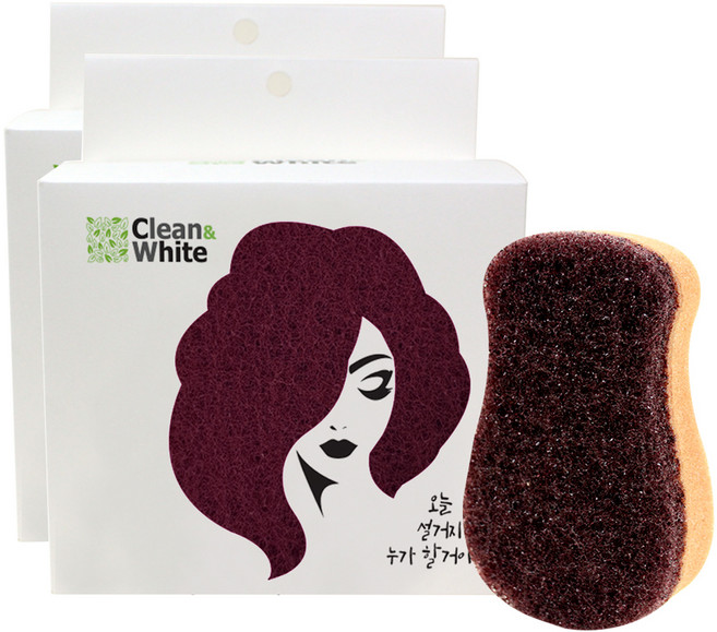 클린앤화이트 구리나노 초콜릿 땅콩 수세미, 5개입, 2개