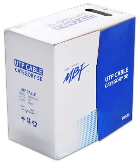 엠비에프 Category 5e UTP 랜케이블 305m, 블루(MBF-C5E305B), 1개