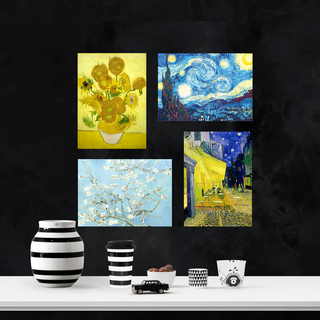 MISO eYe 可貼在牆上的版畫相框4件組, 梵谷