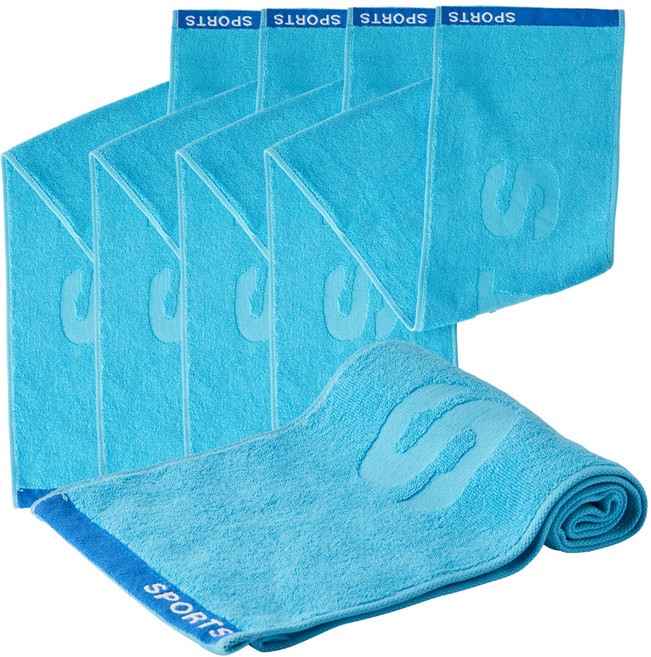 소프트터치 30수 엑티브 스포츠타올, 블루, 5개