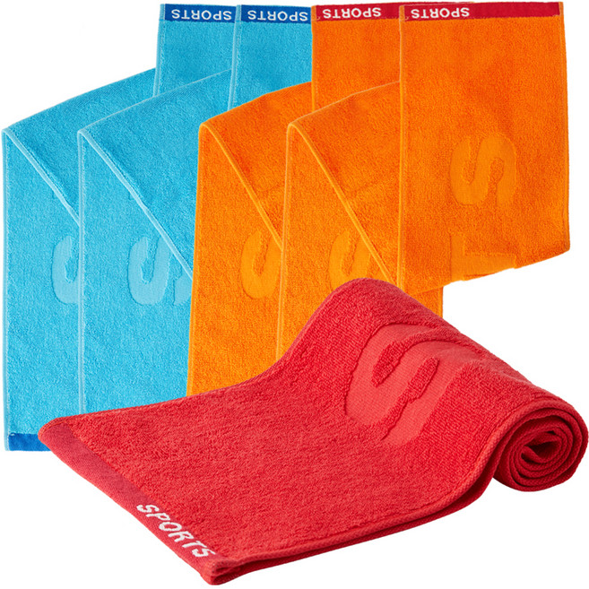 소프트터치 순면 30수 엑티브 스포츠타올 20 x 100 cm, 랜덤발송, 5개