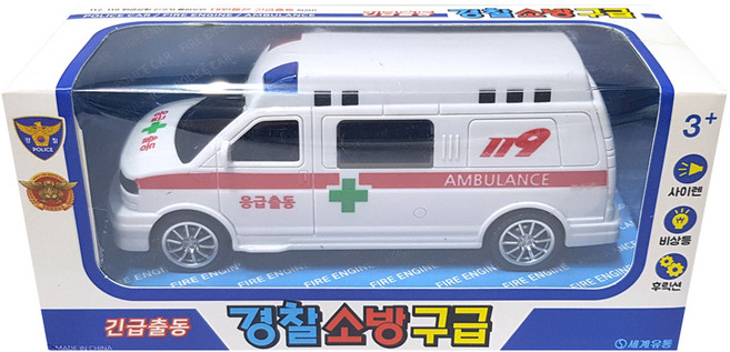 세계유통 긴급 출동 구급차 작동완구, 혼합색상, 1개