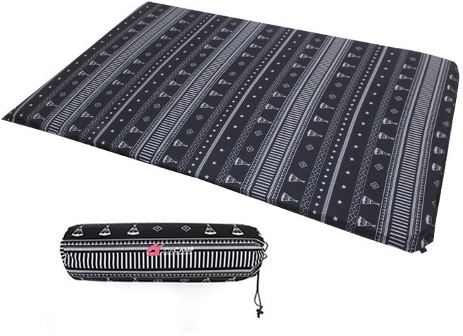 조아캠프 인디 프리미엄 자충매트 더블 5T 2구 + 수납밴드 + 수리패치 + 수납가방, 블랙(CT023)