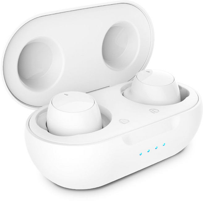 스마텍 터치식 멀티버튼 LED 블루투스 무선 이어셋, STBT-TW2000, 화이트