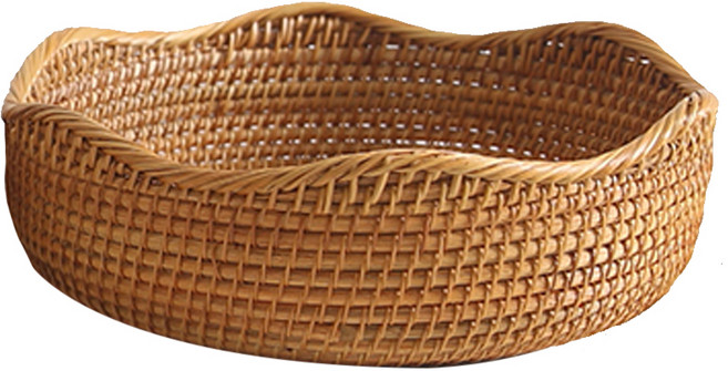 이소품 라탄 웨이브 플레이트 대, 네츄럴, 1개