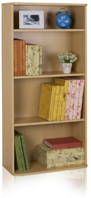 한아름 나무 라운드 책장, 원색, 4단