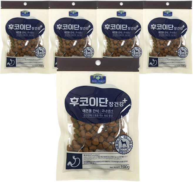 벨버드 후코이단 강아지 간식, 장건강, 100g, 5개