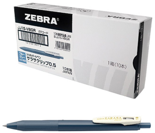 제브라 사라사 클립 빈티지 젤잉크펜 0.5mm 10p, 블루그레이, 1개