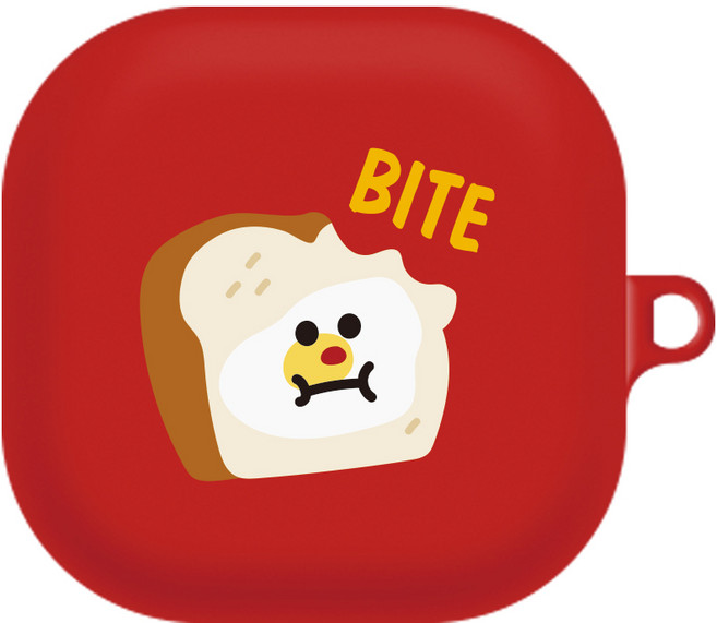 원베스트 갤럭시 버즈 라이브 /버즈2 컬러젤리 디자인 케이스, 198 계란식빵 레드