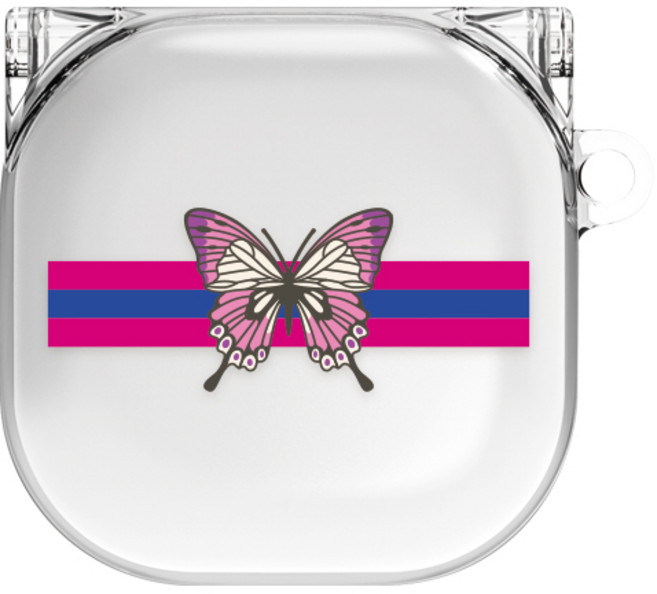 바니몽 롤리팝 갤럭시 버즈라이브 / 버즈2/버즈프로 클리어 하드케이스, 03 핑크플라이, 1개