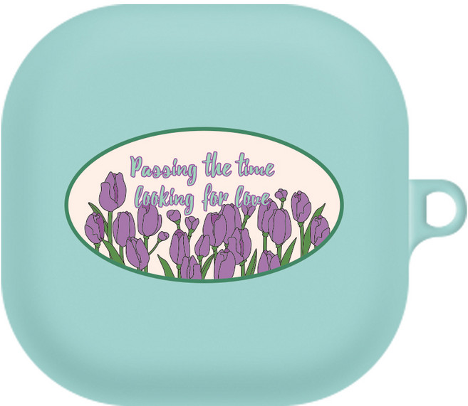 원베스트 갤럭시 버즈 라이브 /버즈2 컬러 젤리 디자인 케이스, 10 튤립스티커 민트