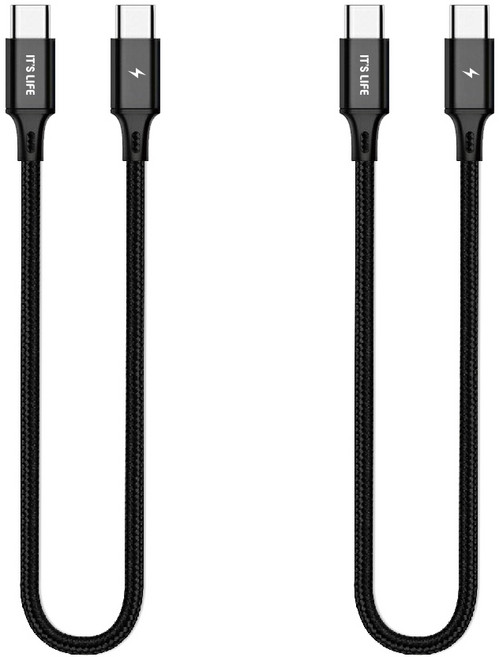 이츠라이프 칸쿤 USB C to C 고속 충전케이블 60W PD 2m, 블랙, 2개
