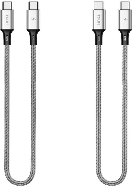 이츠라이프 칸쿤 USB C to C 고속 충전케이블 60W PD 2m, 그레이, 2개