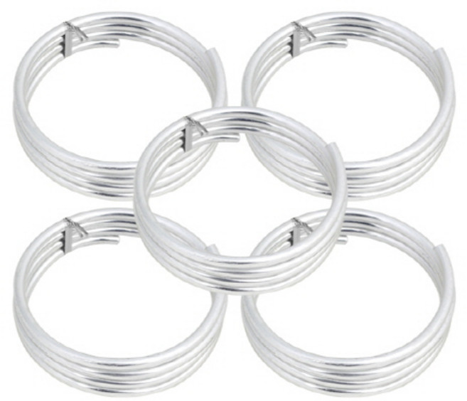 O-ON 鋁製工藝用鐵絲 1m x 5mm, 銀色, 5個