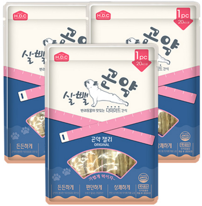 선진펫 살뺄곤약 강아지 젤리 간식, 오리지날, 80g, 3개