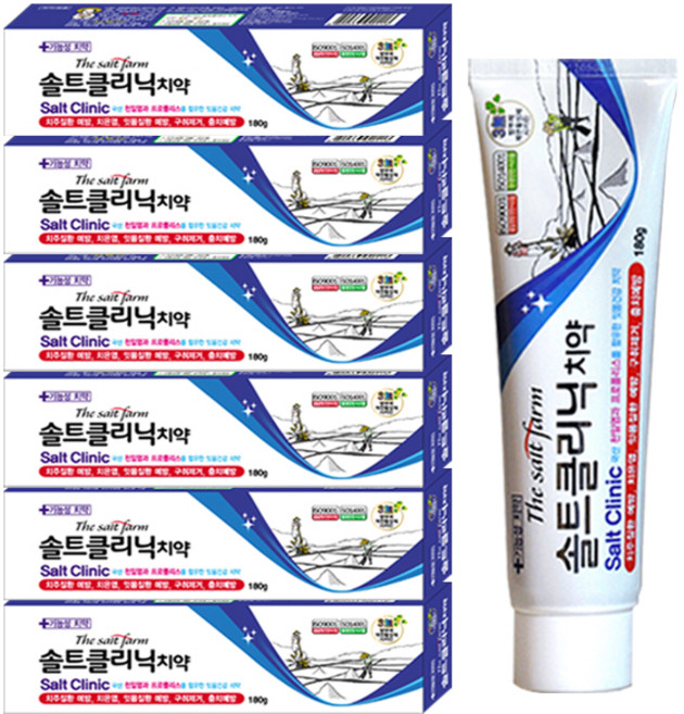 더솔트팜 솔트 클리닉치약, 180g, 6개