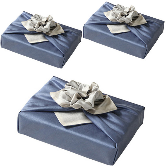 통샵 실크 겹 보자기 70 x 70 cm, 스카이블루 + 아이보리(109), 3개