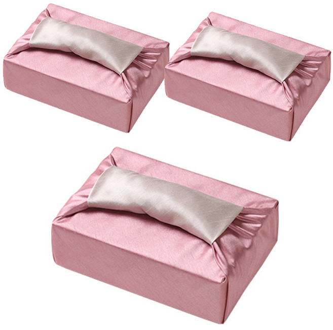 통샵 실크 겹 보자기 70 x 70 cm, 인디핑크 + 아이보리(103), 3개